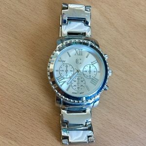 Silver Jeweled Watch